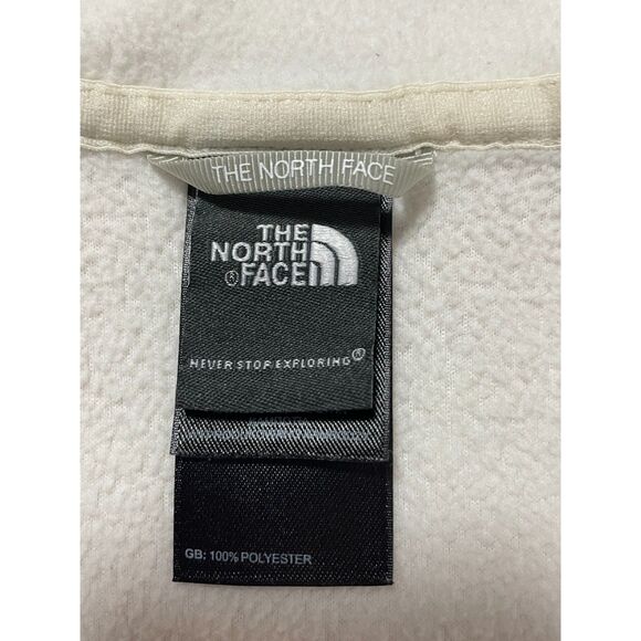 The North Face Women’s L-XL White Fleece Quarter Zip Pullover Pink Ribbon - Picture 13 of 15